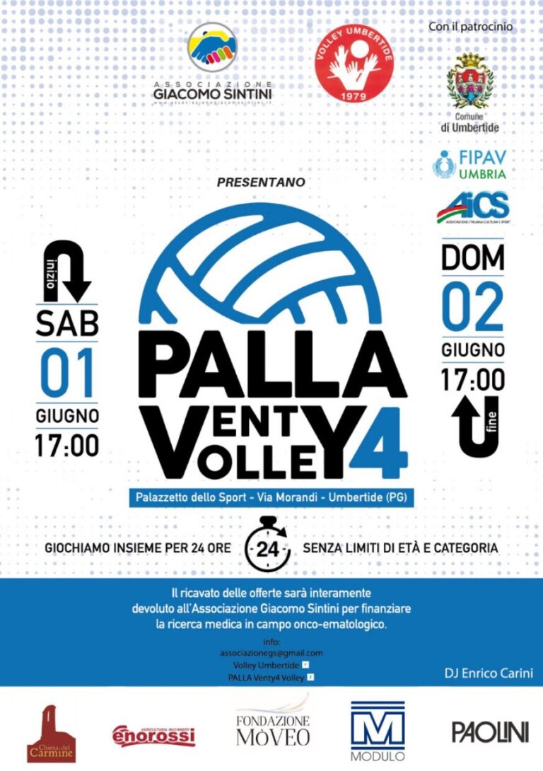 “PallaVenty4Volley”, 24 ore di Volley e di solidarietà