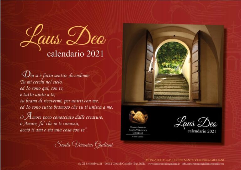 Calendari di “clausura” ai tempi del Covid“: l’anteprima del  calendario Laus Deo 2021 realizzato dal monastero di Santa Veronica Giuliani