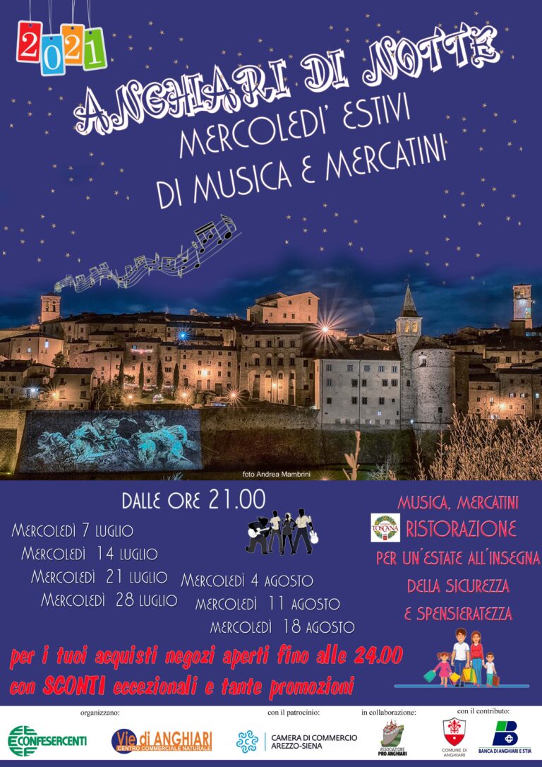 Dal 7 luglio tornano “I Mercoledì di Anghiari”