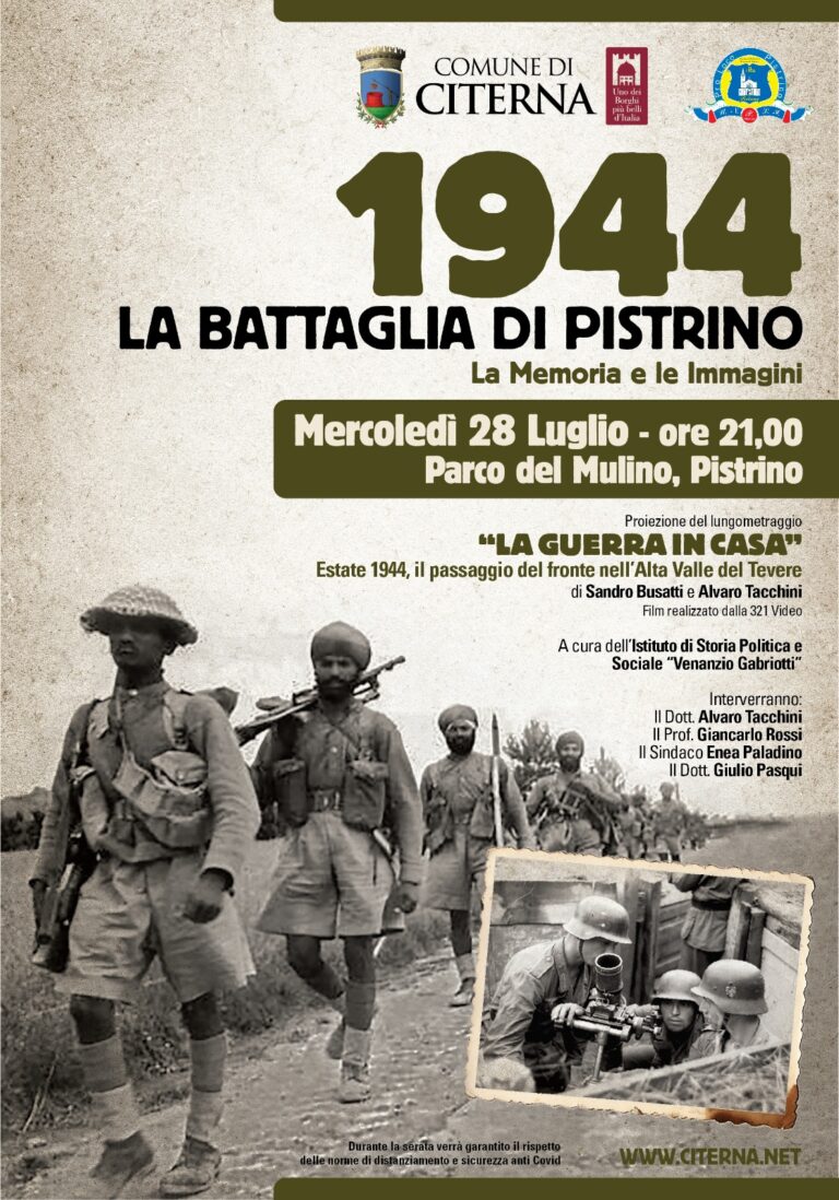 Citerna – Una serata di memoria storica con il docufilm “La guerra in casa”. Appuntamento mercoledì 28 luglio al Parco del Mulino di Pistrino