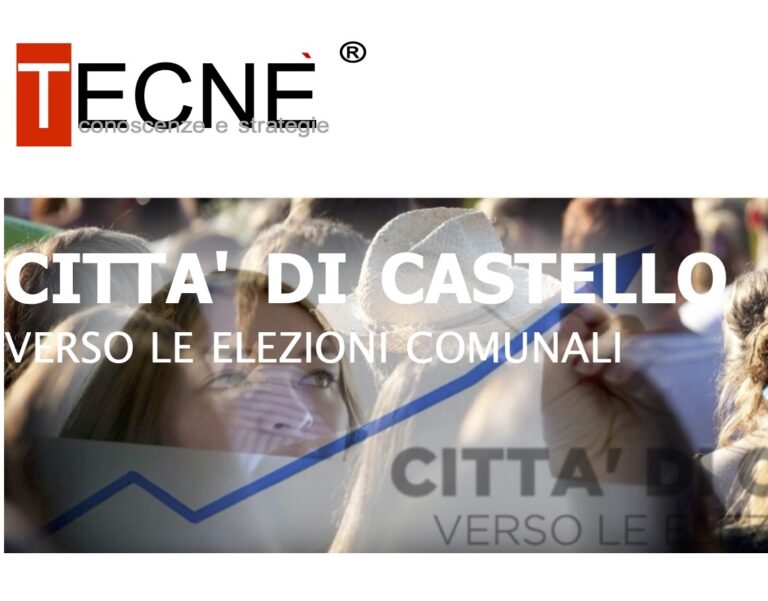 Verso le elezioni a Città di Castello: per Tecnè è testa a testa tra Marinelli e Secondi. Nelle intenzioni di voto, per entrambi, percentuali che variano tra il 30/34 per cento
