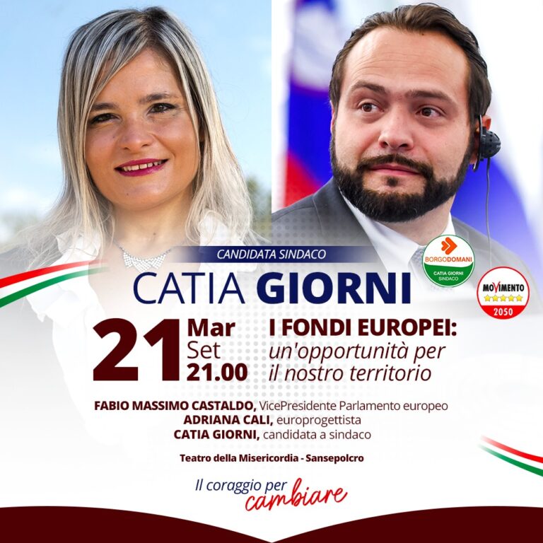 Martedì 21 Settembre: parliamo di Fondi europei con il Vicepresidente del Parlamento Europeo