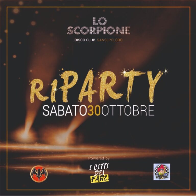 Sabato 30 ottobre, dopo 500 giorni, riapre la discoteca Lo Scorpione con l’evento Ri-Party
