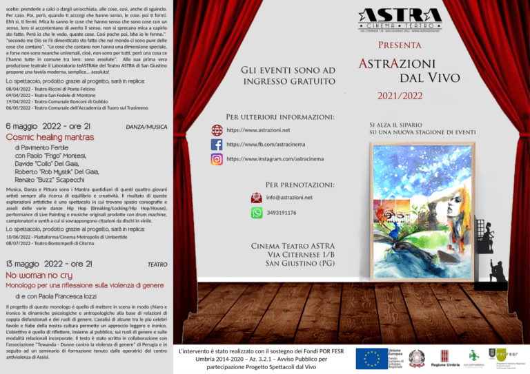 Cinema Teatro Astra, torna ad alzarsi il sipario: al via la rassegna “Astrazioni dal vivo” 