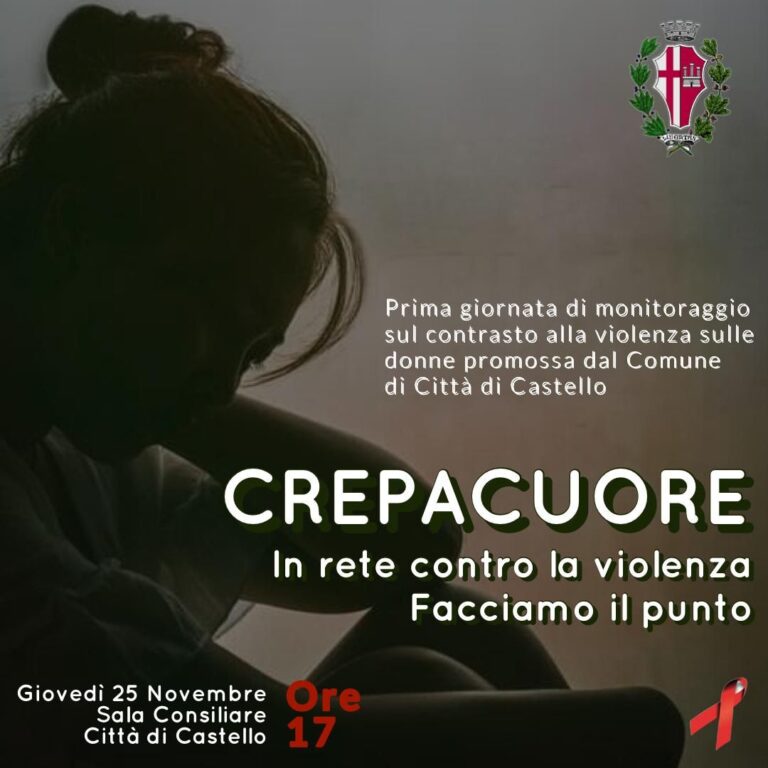 CREPACUORE: in rete contro la violenza. Giovedì 25 novembre sala del consiglio comunale Città di Castello