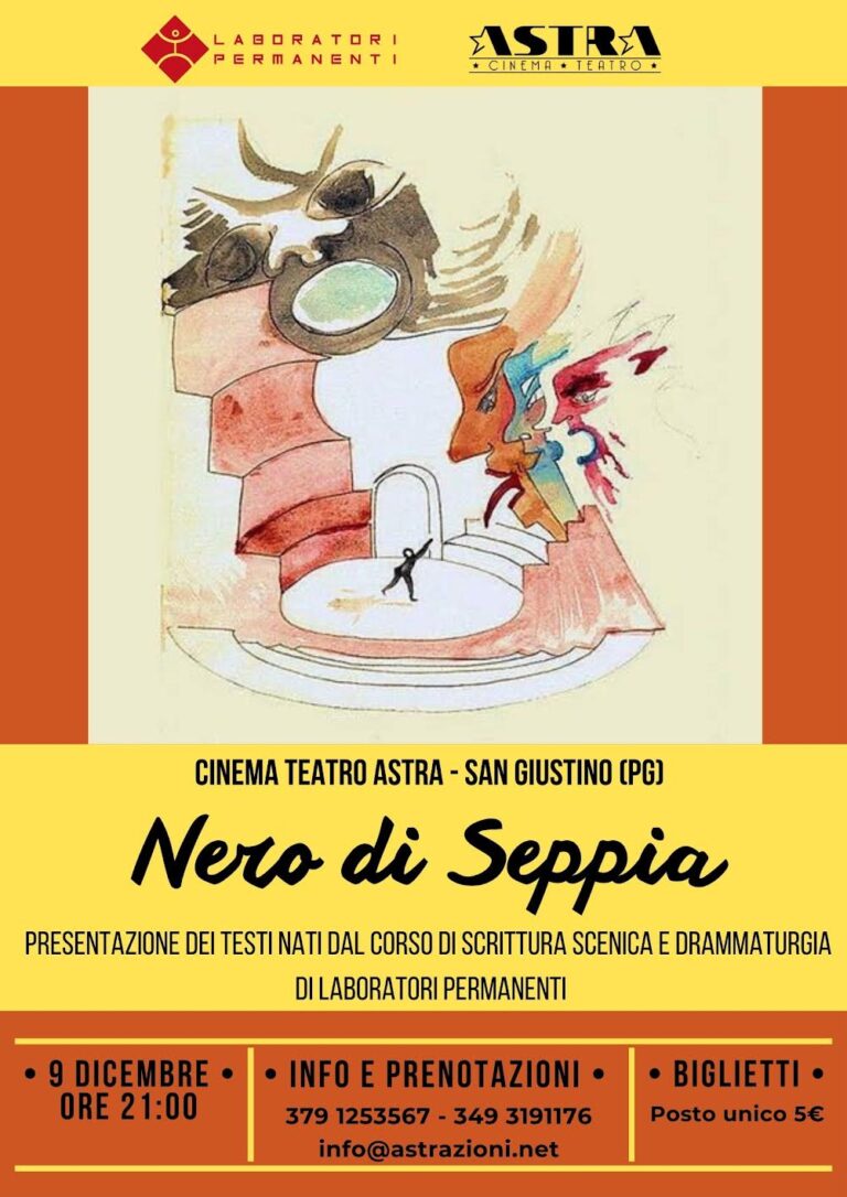 Laboratori permanenti presenta “Nero di Seppia” giovedì 9 dicembre Teatro Astra San Giustino