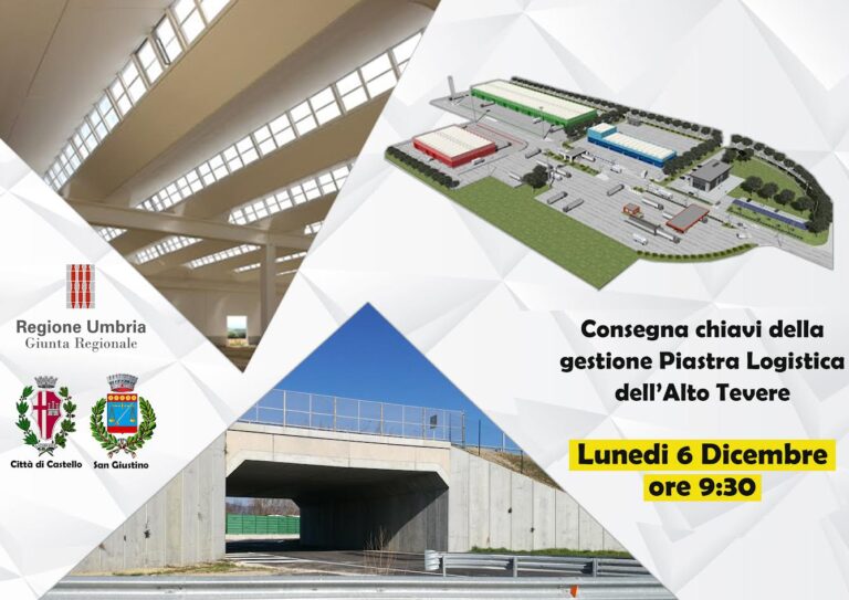 Piastra logistica Alto Tevere: lunedì 6 dicembre consegna delle chiavi della gestione