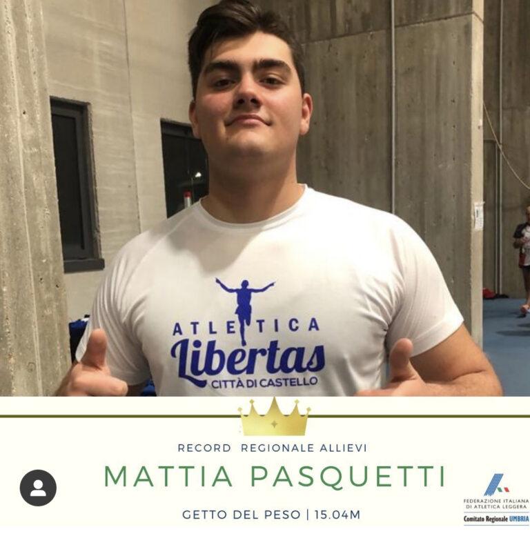 Lancio del peso: Record umbro per Mattia Pasquetti nella categoria allievi