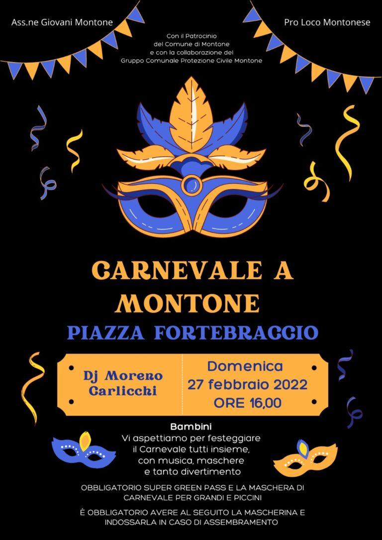 Montone – Musica e maschere in piazza Fortebraccio. Domenica 27 febbraio torna il carnevale