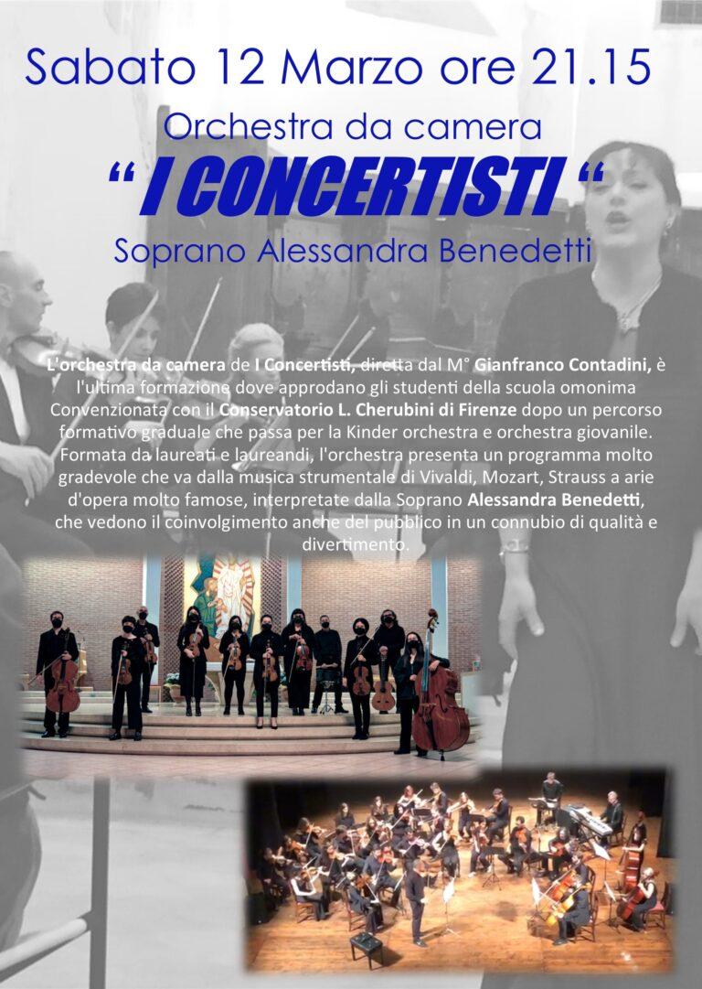 Sabato 12 marzo alle ore 21.15  torna PIEVE CLASSICA. Il primo appuntamento  è con l’ orchestra da Camera “I CONCERTISTI”