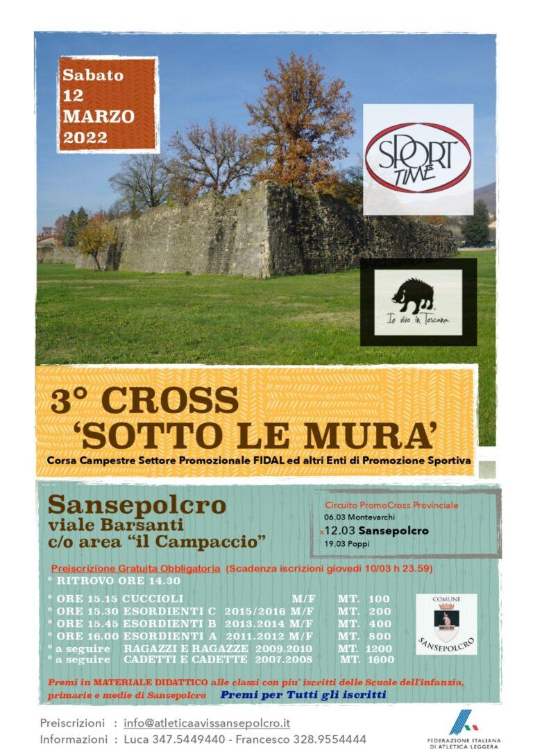 3° Cross Sotto le mura. Sabato 12 marzo ore 14,30 presso l’area “Il Campaccio”