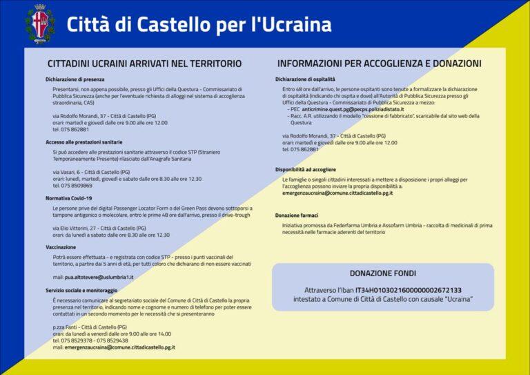 Emergenza Ucraina: il Comune predispone un indirizzo di posta elettronica, un conto corrente per le donazioni e un vademecum per l’accoglienza