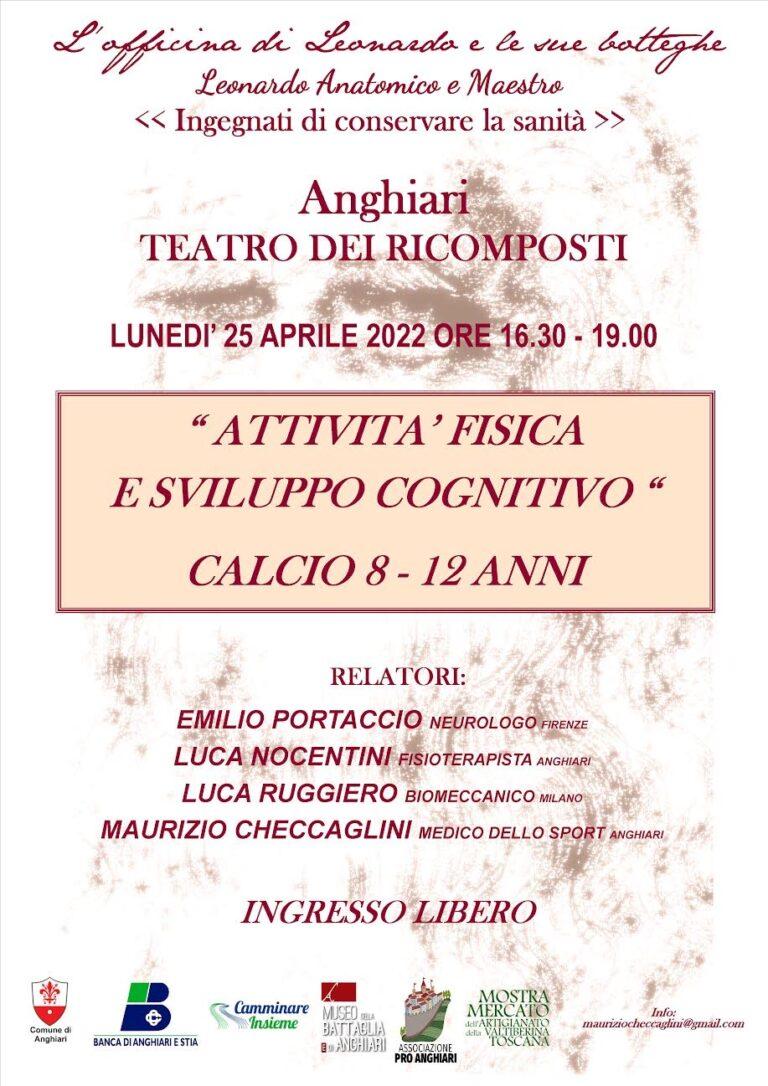 Lunedì 25 aprile ad Anghiari incontro sul tema “Attività fisica e sviluppo cognitivo nel calcio dai 8 ai 12 anni”