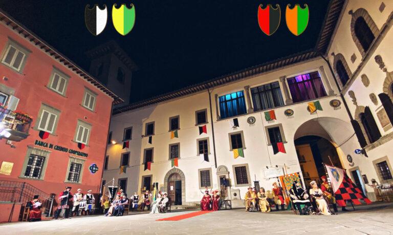 Cerimonia di consegna del decimo Palio dei Lumi a Pieve Santo Stefano. 