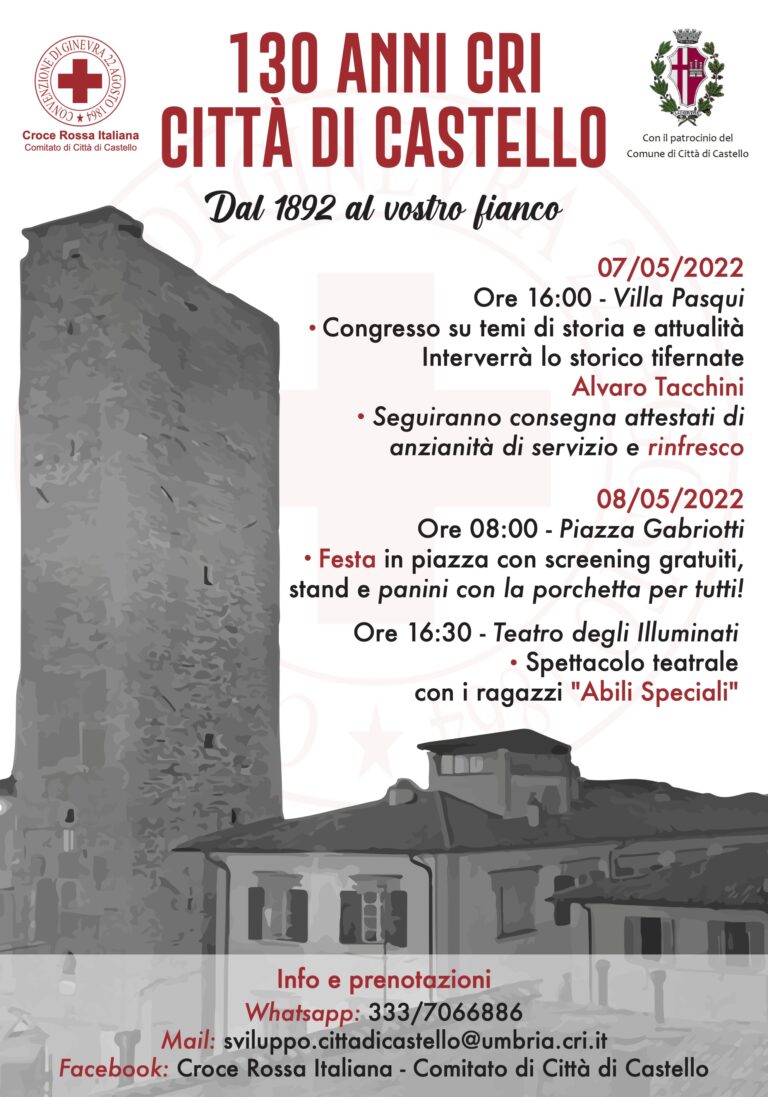 1892 – 2022, 130 anni di CRI a Città di Castello