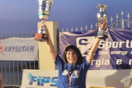Tiziana Martinelli, tifernate, conquista in Sicilia sulle acque di Bonagia e San Vito Lo Capo il titolo di campionessa italiana assoluta di Pesca in Apnea Femminile