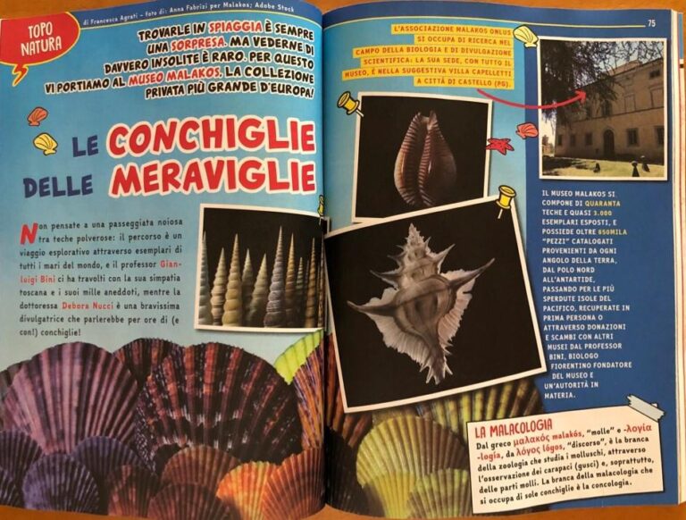 Topolino dedica sette pagine di una rubrica al museo-polo scientifico “Malakos”, il più grande d’Europa nel numero in edicola oggi