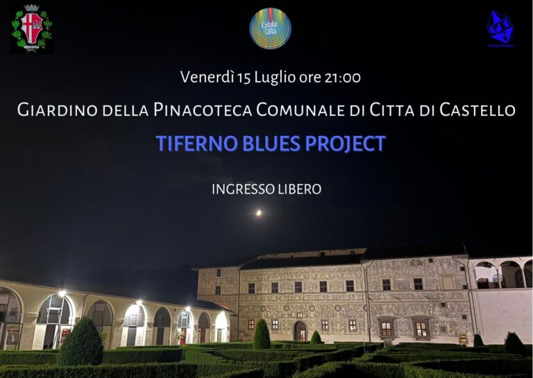 Venerdì 15 luglio alle il giardino della Pinacoteca comunale di Città di Castello si tinge di blues grazie alla band tifernate “Tiferno Blues Project” 