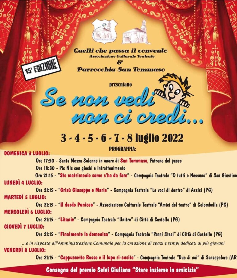 Torna a Lama la rassegna teatrale “Se non vedi non ci credi…”