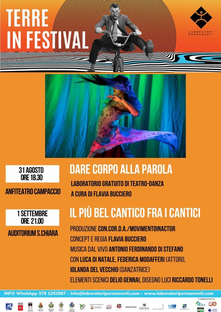 TERRE IN FESTIVAL 2022: festival di teatro e musica diffuso. Gli appuntamenti dal 26 agosto al 1 settembre