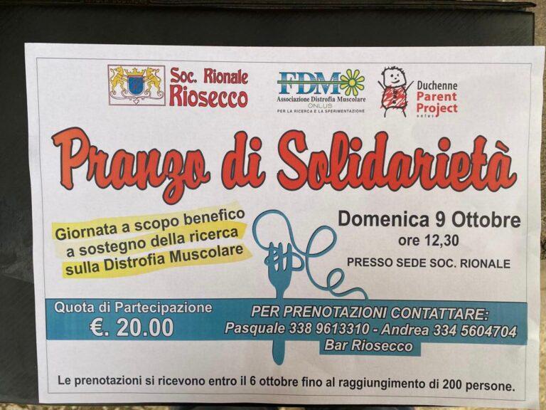 Iniziativa della rionale riosecco a sostegno della ricerca sulla distrofia muscolare