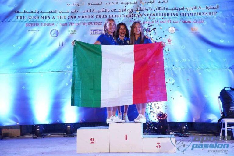 Tiziana Martinelli, tifernate, due volte sul podio più alto in Tunisia ai campionati Euro-Africani di Pesca in Apnea Femminile