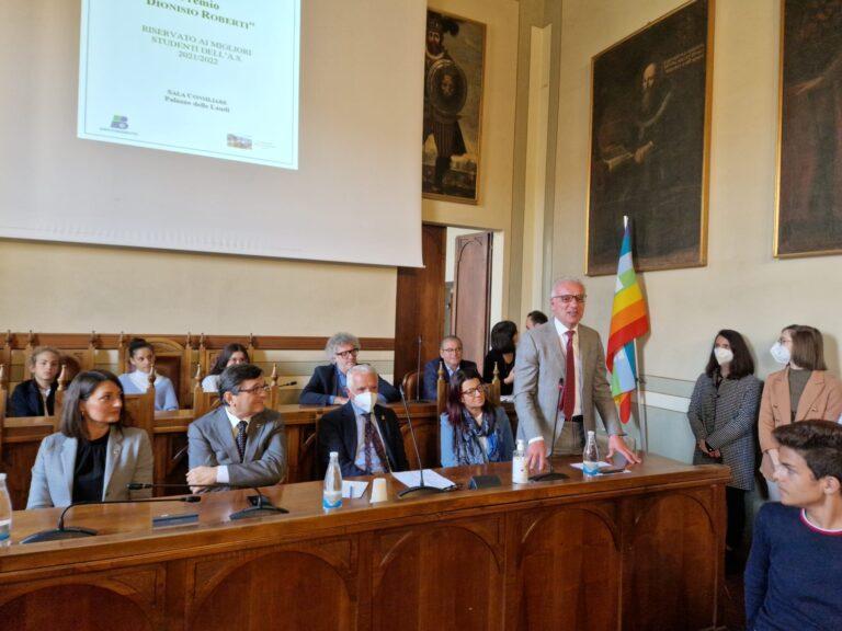 Premio Dionisio Roberti, questa mattina cerimonia a Palazzo delle Laudi