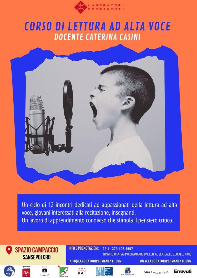 Laboratori permanenti: Prende il via il corso di LETTURA AD ALTA VOCE, 10 novembre ore 19.00 