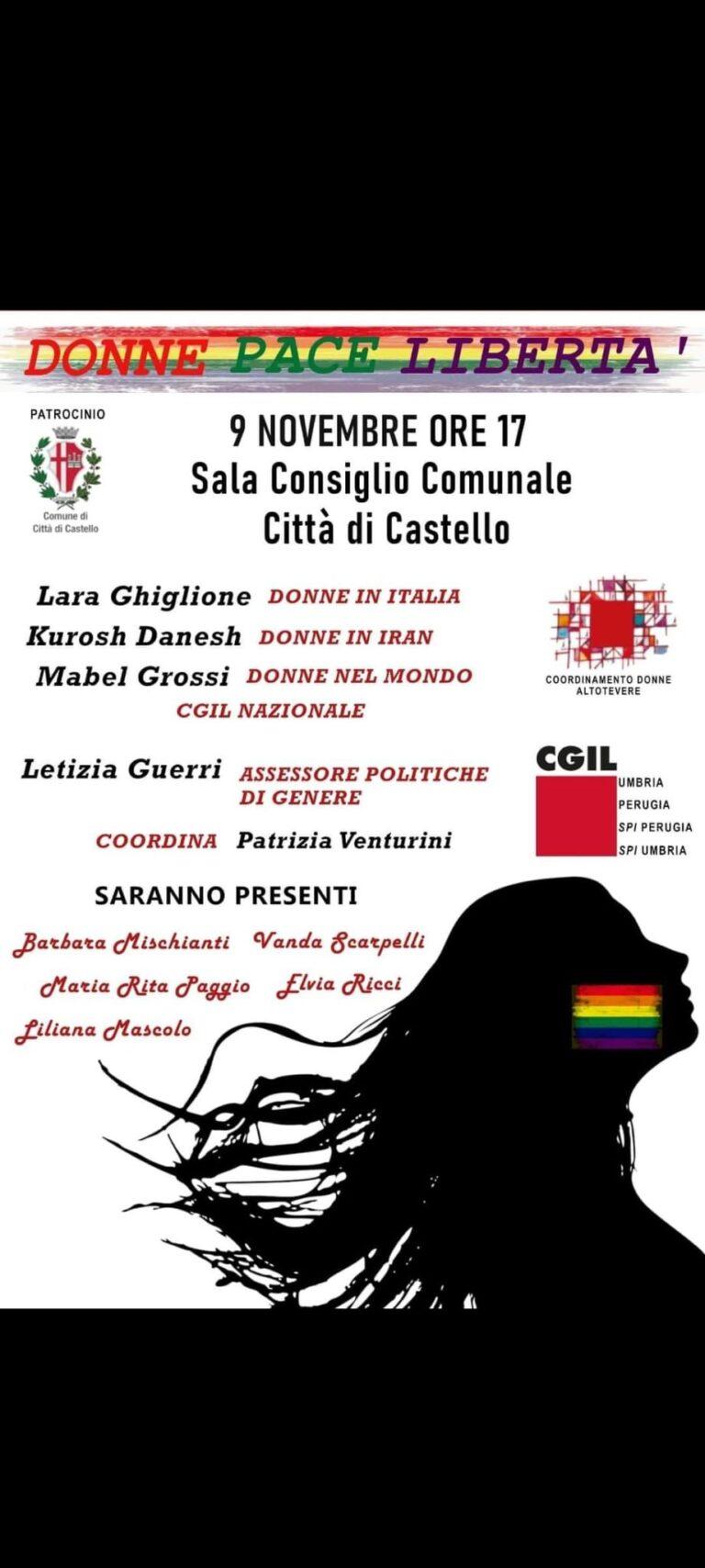 Donne Pace Libertà: mercoledì a Città di Castello l’iniziativa dello Spi Cgil Alto Tevere