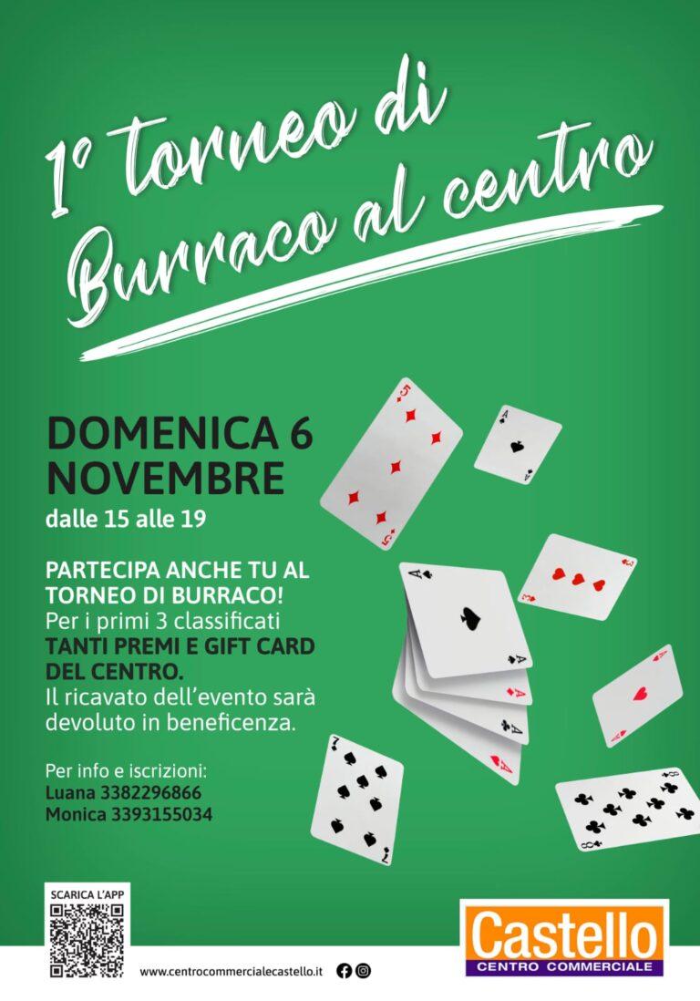 1° Torneo di Burraco per beneficenza al Centro Commerciale Castello