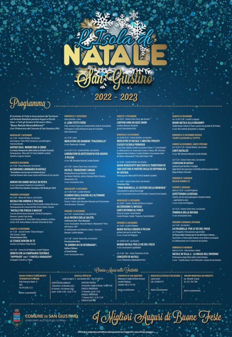 San Giustino – E’ iniziata “L’Isola di Natale”.  Fino all’8 gennaio tanti eventi per vivere pienamente il periodo delle feste