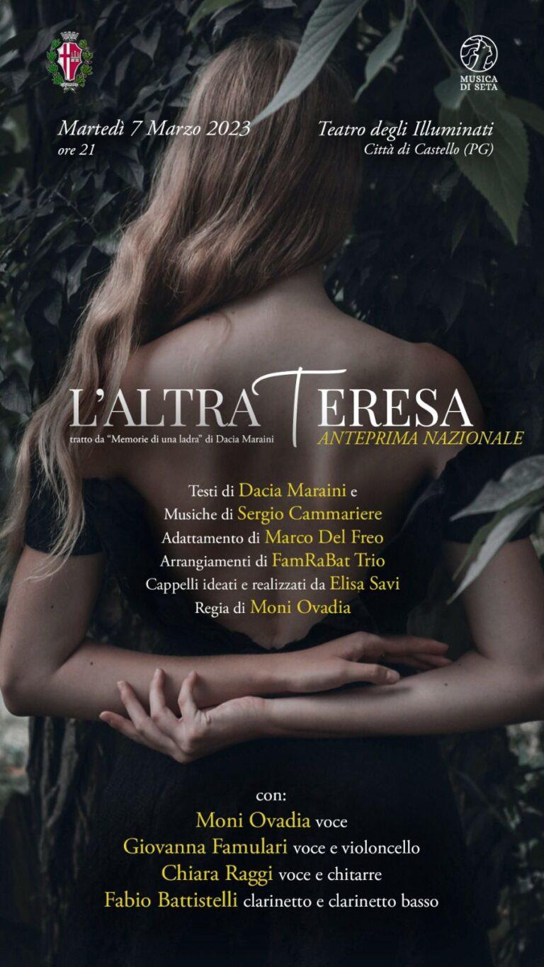 Moni Ovadia torna a Città di Castello per la Giornata della Donna: prenotazione aperte da oggi per lo spettacolo “L’altra Teresa”, martedì 7 marzo sul palco del Teatro degli Illuminati