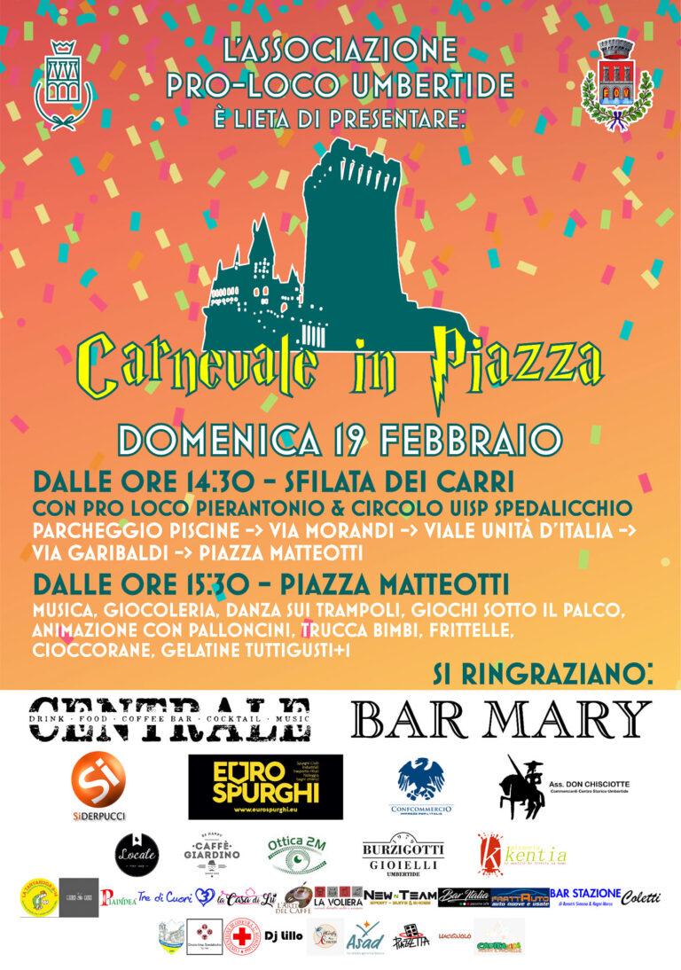 Il 19 Febbraio ritorna il Carnevale in Piazza di Pro-Loco Umbertide