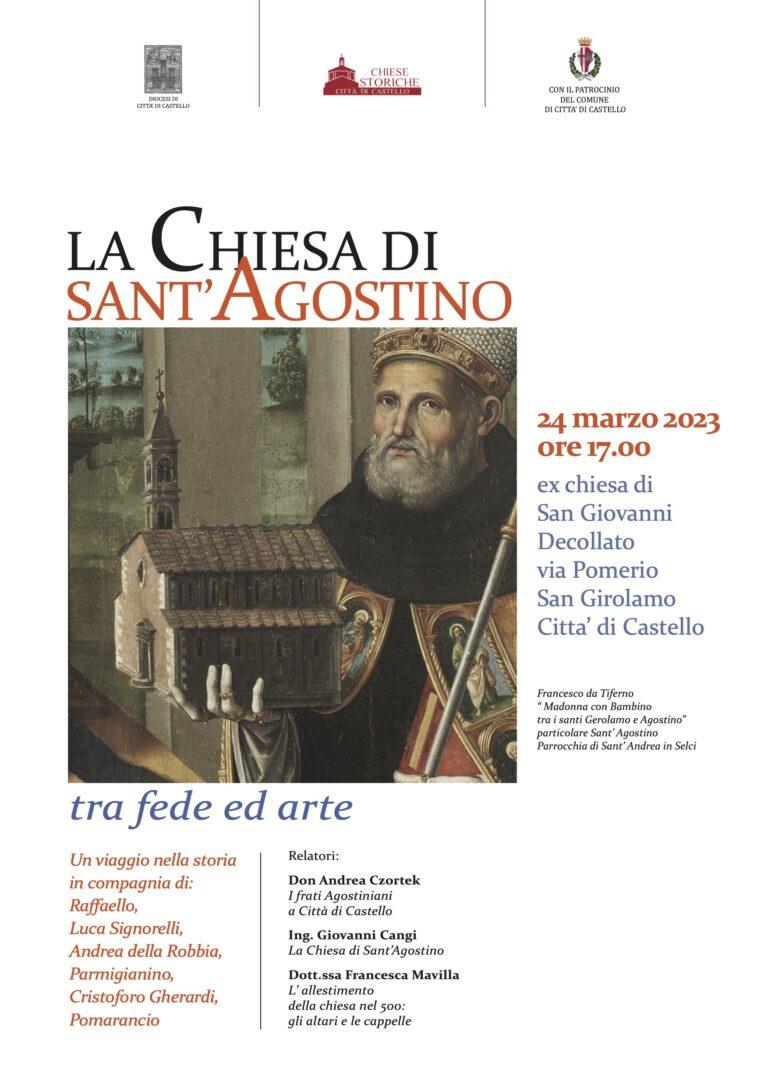 Associazione Chiese Storiche: il 24 marzo convegno dal titolo “La chiesa di Sant’Agostino: tra fede e arte”