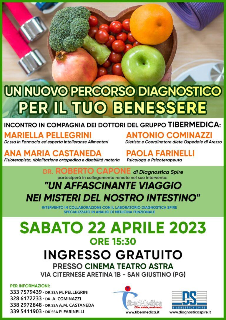 Domani, sabato 22 aprile, al Cinema Teatro Astra di San Giustino, incontro da titolo “un nuovo percorso diagnostico per il tuo benessere”