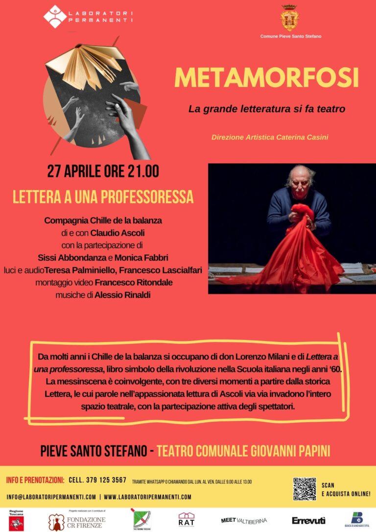 METAMORFOSI la letteratura si fa teatro: al Papini in scena “Lettera a una professoressa della compagnia Chille de la balanza”