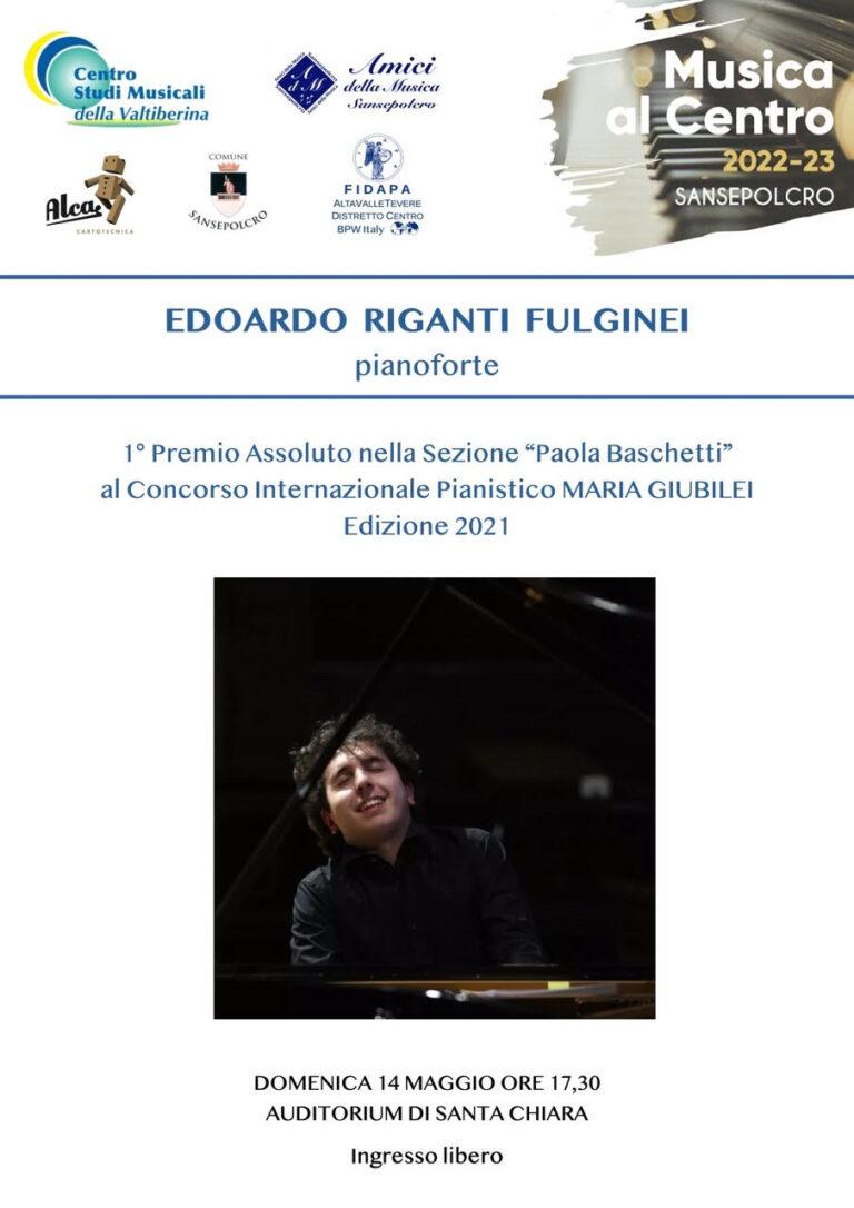 In attesa del 22° Concorso Internazionale Pianistico Maria Giubilei: Edoardo Fulginei Riganti, in concerto, domenica 14 maggio all’Auditorium di Santa Chiara