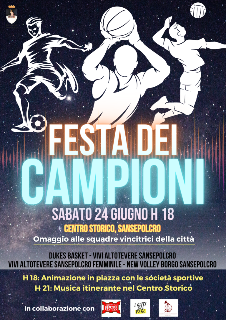 Domani a Sansepolcro, la festa dei campioni