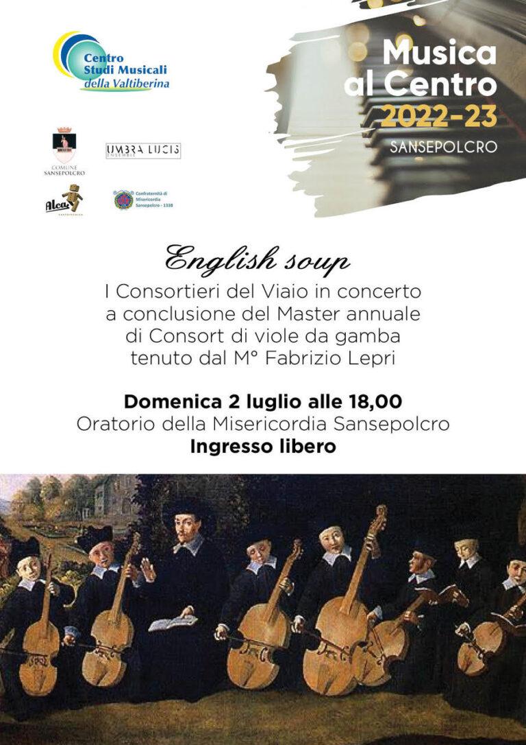 Domenica 2 luglio alle ore 18,00 presso l’Oratorio della Misericordia di Sansepolcro, il concerto del Consort di Viole da gamba “I Consortieri del Viaio”