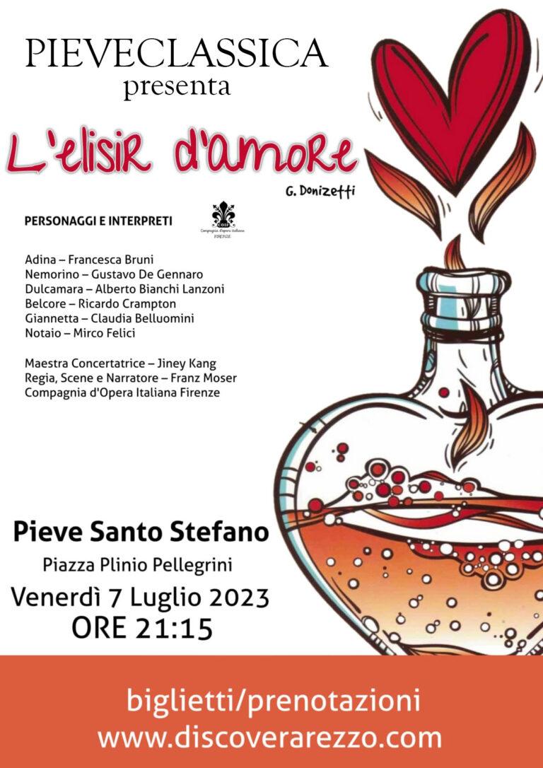 Venerdì 7 luglio a Pieve Santo Stefano torna PIEVECLASSICA con l’opera lirica “L’ELISIR D’AMORE” di Gaetano Donizetti