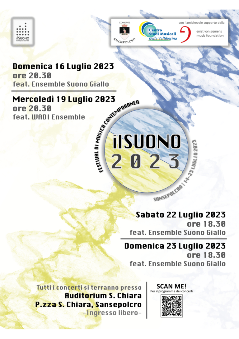 Dal 14 al 23 luglio 2023 a Sansepolcro la settima edizione de ilSuono Contemporary Music Week