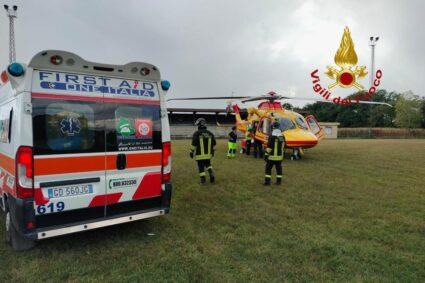 Persona ustionata a Selci trasportato con l’elisoccorso Icaro di Fabriano presso l’ospedale di Perugia