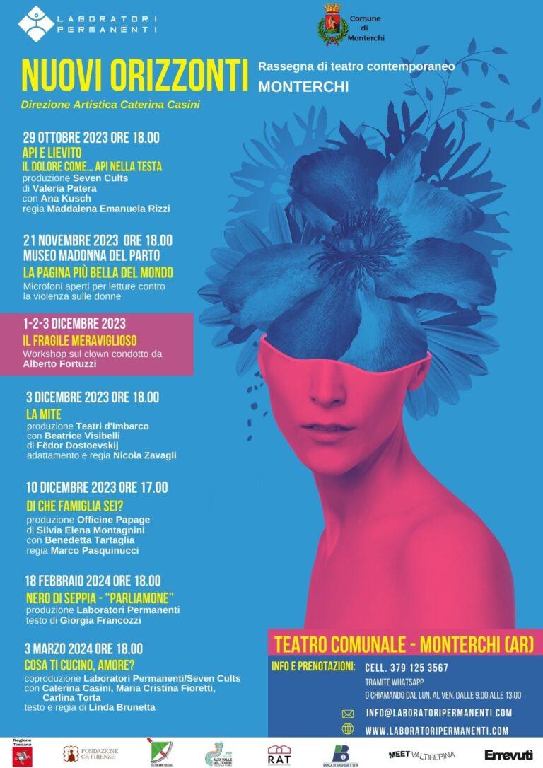 Da ottobre 2023 a marzo 2024 torna a Monterchi la rassegna teatrale Nuovi Orizzonti