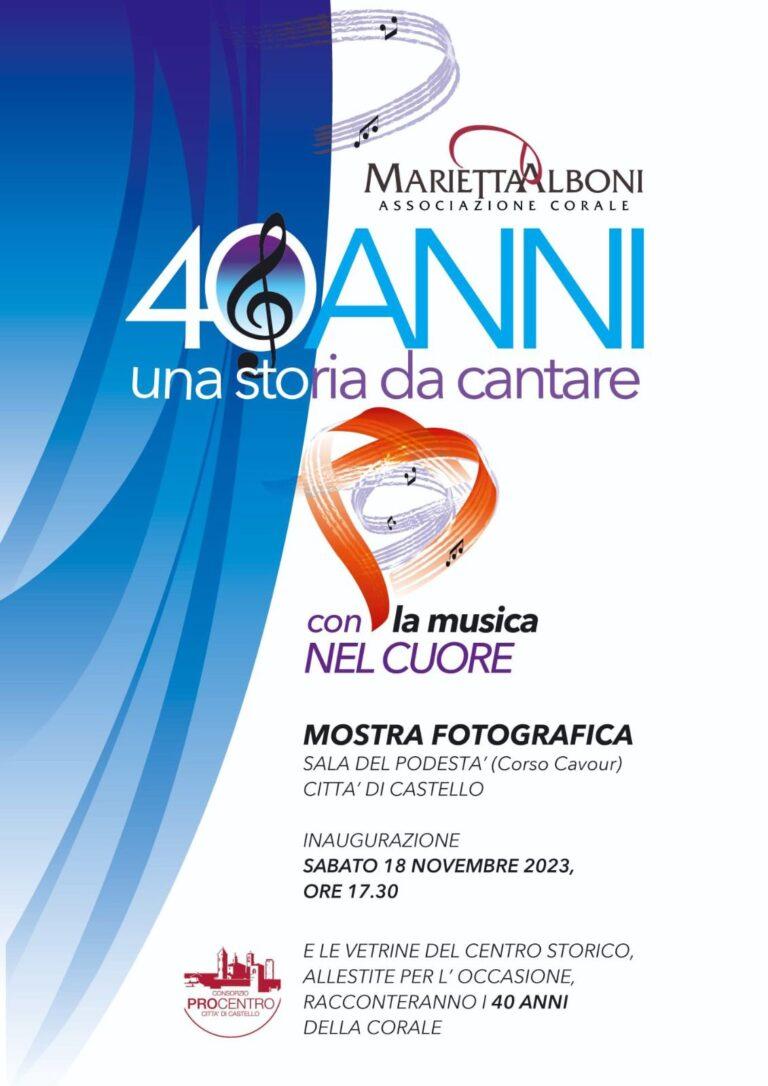 Una mostra fotografica per celebrare i 40 anni di attività della Corale “Marietta Alboni”