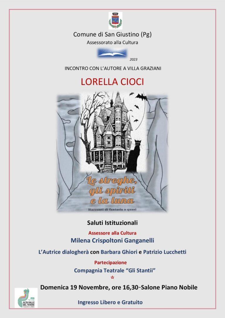 San Giustino – Il romanzo di Lorella Cioci nel nuovo appuntamento di “Incontro con l’Autore”. La presentazione del volume domenica 19 novembre a Villa Graziani