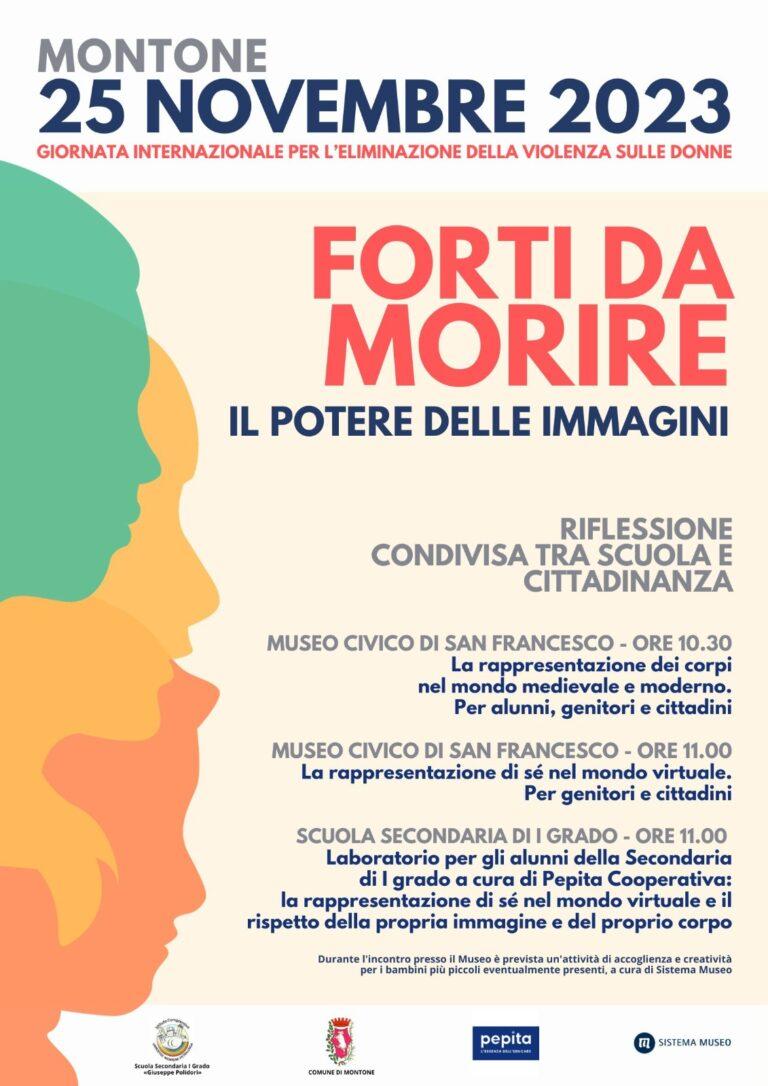 Giornata contro la violenza sulle donne – “Forti da morire”, a Montone una riflessione sul potere delle immagini