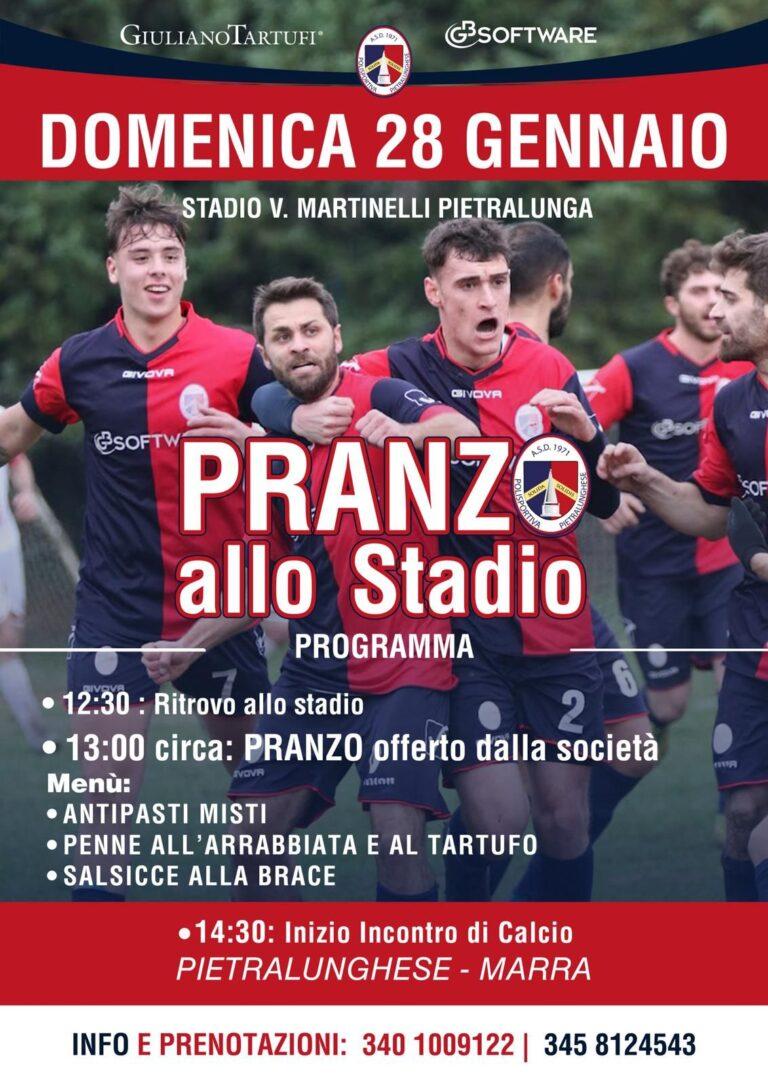 Pietralunga, tifosi di casa e ospiti domenica 28 gennaio insieme a pranzo prima della partita: originale idea del patron Giuliano Martinelli, “re” del tartufo, per condividere i valori dello sport all’insegna della buona cucina