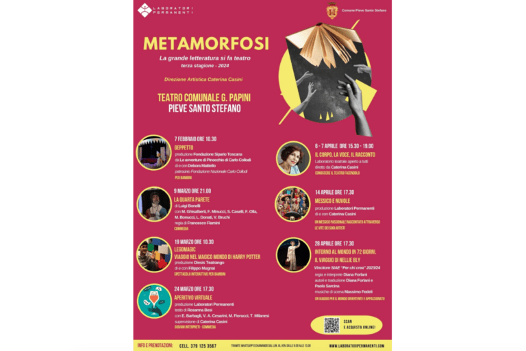 Pieve Santo Stefano:  nuova stagione di Metamorfosi – La grande letteratura si fa teatro