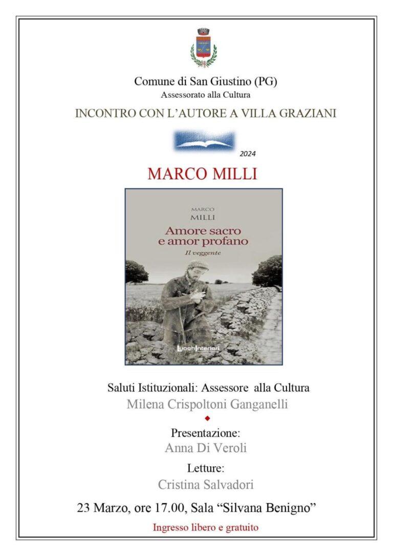 San Giustino – Riprende “Incontro con l’Autore”. A Villa Graziani la presentazione del romanzo “Amore sacro e amor profano”, appuntamento sabato 23 marzo