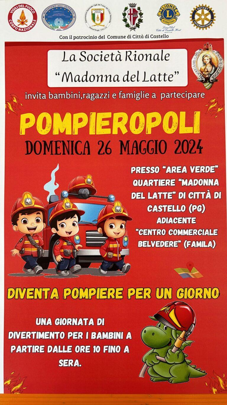 Domenica 26 maggio torna a città di Castello “pompieropoli”